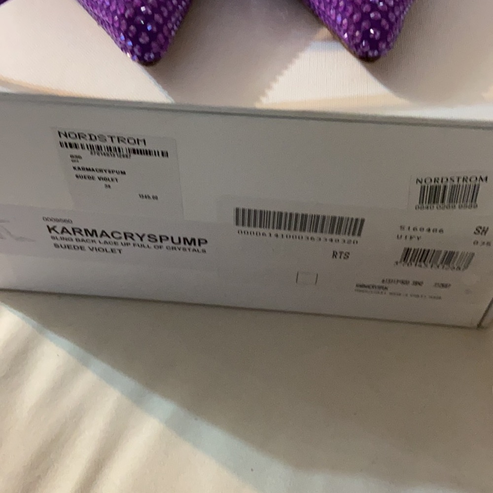 Amina Muaddi 38 karmacrys pump suede violet - Picture 4 of 4